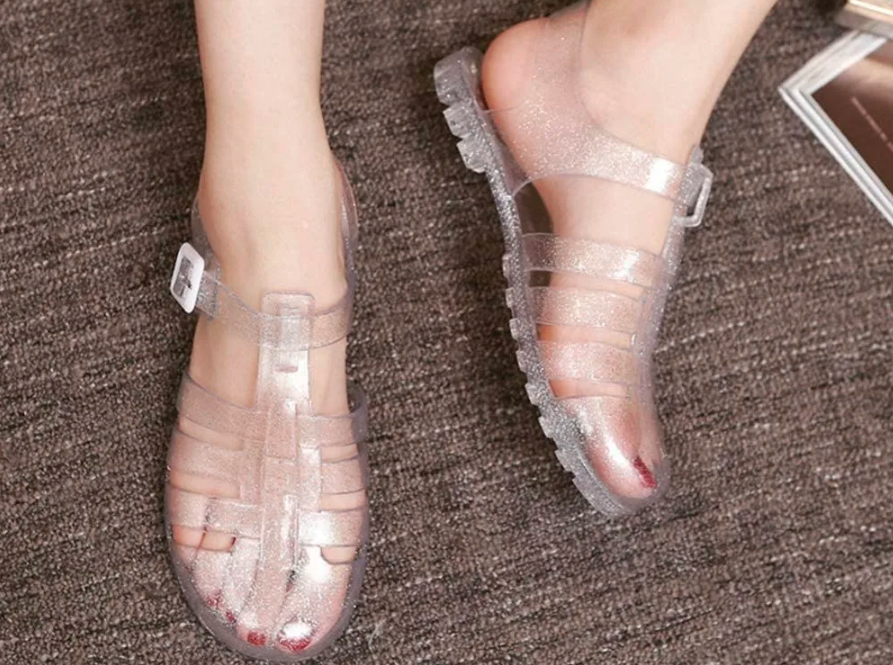 Designer closed toe saltwater jelly sandals