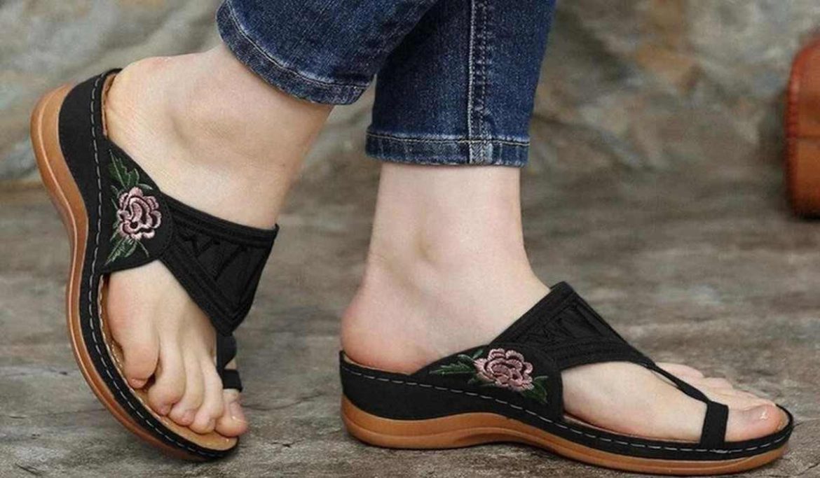 Buy And Price slippers with small wedge heel